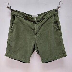 General Admission Corduroy Shorts Men's 34 Green Streetwear Utility Workwear